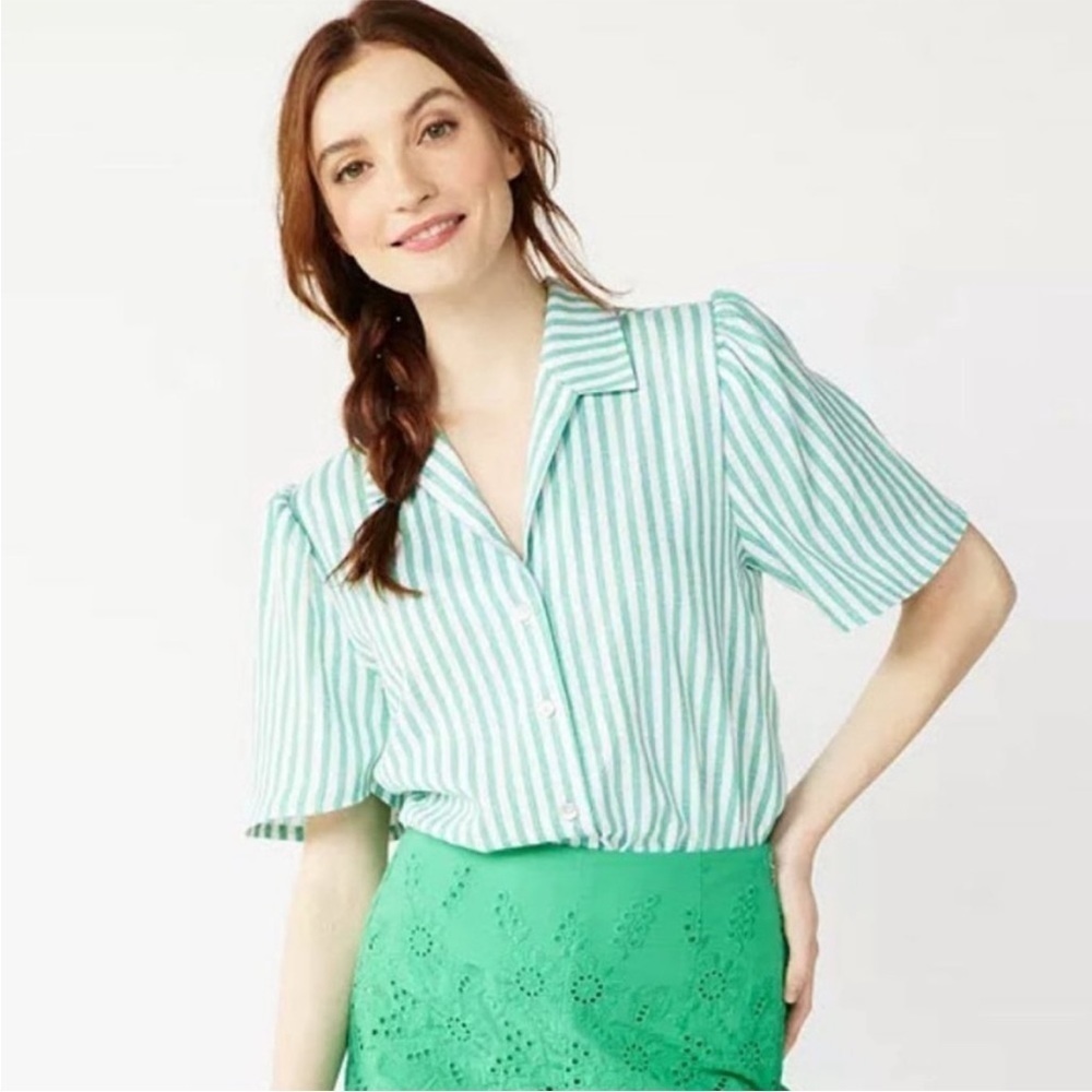 Draper James Button Front Bodysuit Size XL